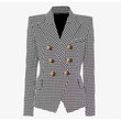 Spring Fashion Women's Wear Small Suit Casual Long-sleeved Houndstooth Jacket For Women Blazers