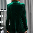 Winter Christmas Green Suit Elegant Party Women's Mid-length Coat Blazers