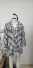 Lapel Long Sleeve Houndstooth One Button Slim Suit Jacket Blazers