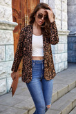 Women's Small Suit Jacket Fashionable All-match Leopard Print Slim Blazers