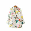 Autumn Fruit Printed Double Breasted Casual Suit Jacket Blazers