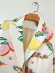 Autumn Fruit Printed Double Breasted Casual Suit Jacket Blazers