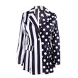 Women's Fashion Black And White Retro Dots Striped Stitching Blazer