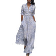 Women's Fashionable Printed Long-sleeved Elegant Waist-slimming Dress Casual Dresses