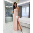 Sexy Bandeau Off-the-shoulder Dress Fashion Party Split Large Swing For Women Casual Dresses