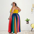 Large Size Women's Summer Irregular Multi-color Swing Dress Casual Dresses
