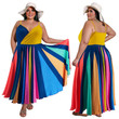 Large Size Women's Summer Irregular Multi-color Swing Dress Casual Dresses
