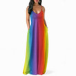 Women's Rainbow Tie-dye Bohemian Suspender Dress Casual Dresses