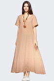 Loose Plus Size Side Pocket Round Neck Short Sleeve Dress Casual Dresses