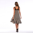 Slimming Dress Large Size Women's Backless Striped Breasted Knitted Swing Suspender Casual Dresses