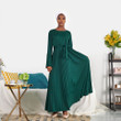 Knitted Cotton Pleated Skirt Bell Sleeve Long Cardigan Dress Casual Dresses