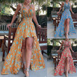 Women's Elegant Sexy Halter Printed Dress Floral Dresses
