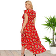 Summer Plus Size Women's V-neck Printed Dress Beach Floral Dresses