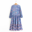 Positioning Printed Dress Bohemian Beach Casual Large Swing Floral Dresses