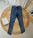 Autumn Large Size Classic High Waist Skinny Jeans One Buckle Quality Snow Wash For Women