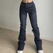 Spring Sexy Hot Girl Belt Gradient Split Slimming Stretch Skinny Jeans
