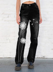 Casual Washed Artistic Jeans Women's Clothing