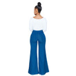 Fashion High Waist Loose And Simple Wide Leg Solid Color Stretch Jeans