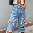 Women's Jeans Ripped Slimming Washed Trousers