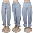 Thigh Belly White Ankle High Waist Jeans