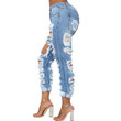 Fashion Front And Rear Ripped Cool Chic Version Non-elastic Jeans