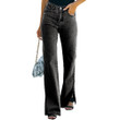 Autumn Water Wash Slit Strict Selection Mid-waist Temperament Denim Trousers Casual Pants Jeans