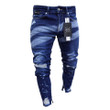 Fashion Holes Skinny Pants Paint Point Zipper Leg Slim Fit Jeans Goods