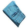 Large Size Ripped Leisure Straight Dyed Lake Blue Denim Trousers Jeans