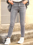 Women's Jeans Slim Fit Versatile High Quality Stretch Gray Ankle-length Trousers