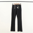 Women's Autumn High Waist Slimming Double-breasted Stretch Trousers Split Flared Pants Jeans