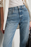 Women's Denim High Waist Straight Slimming High-rise Jeans Light-colored