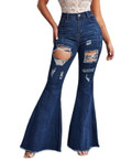 Women's Flared Denim Trousers Jeans