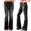 Women's Jeans Slim-fit Mid-waist Trousers