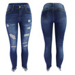 Jeans Women's High Waist Slim Ripped Fringe Skinny Pants