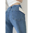 Fan Air Woven Wide-leg Jeans Women 's High Waist Slimming Casual Pants Straight Mopping Tide