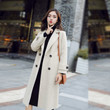Woolen Coat Women's Mid-length Korean Solid Color Double-breasted Fashion