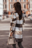 Single-breasted Pocket Mid-length Slim Lapel Woolen Coat For Women