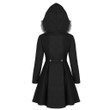 Women's Princess Hooded Fur Slim Double-breasted Mid-length Coat