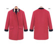 Small Size Special Offer Rose Red Fashion Coat Color Stitching Stand-collar Woolen Women's Clothing