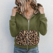 Double-sided Veet Leopard Splicing Sweater Women's Long Sleeve Plush Top Short Coat Women
