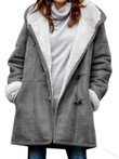 Thickened Coat Veet Hoodie Fur Collar Pocket Mid-length