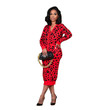 Large Size Women's Knitted Printed Slim Leopard Print Long Coat