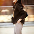 Good Model Wear A Proportion Of Double-sided Wool Short Coat