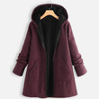 Women's Clothing Pure Color Ribbon Pocket Long Sleeve Hooded Warm Jacket Coats