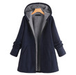 Women's Clothing Pure Color Ribbon Pocket Long Sleeve Hooded Warm Jacket Coats