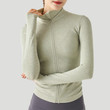 Seamless Yoga Clothing Cardigan Long Sleeve Zipped Sports Coat