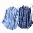 Women's Spring Silk Denim Washed Cotton Loose Shirt Blouses