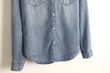 Spring Soft Silk Slim Shirt Five-pointed Star Pearl Buckle Long Sleeve Denim Blouses