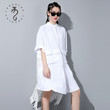 Summer Cardigan Stitching Personality Shirt Plus Size Solid Color Dress Blouses