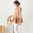 Wind Sleeveless Shirt Round Neck Pullover Loose Slim Fit Puffy Top Blouses